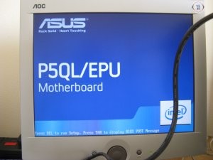 PC screen at first boot