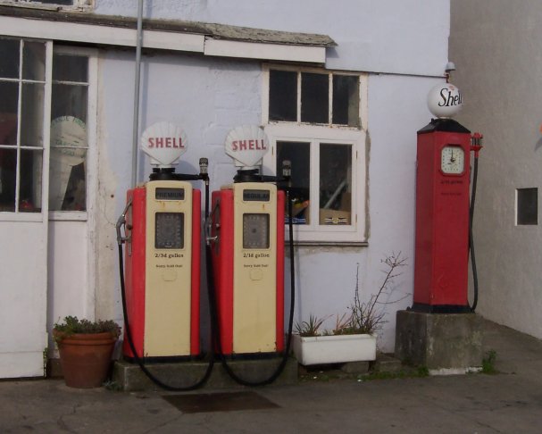 Old fuel pumps at St Mawes, Cornwall, (~2000)