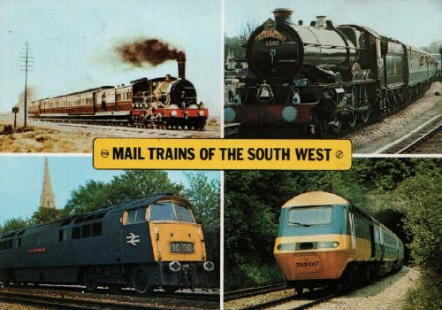 Mail trains of the south west postcard front