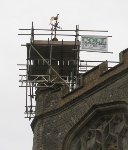 Tidying church tower, Othery, Somerset, Oct 31 2009